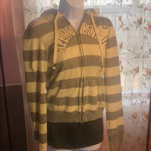 Abercrombie & Fitch striped zip up hoodie